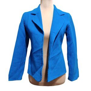 Vintage Linda Allard Ellen Tracy Wool Blue Blazer Size 4 Classic Tailored Womens